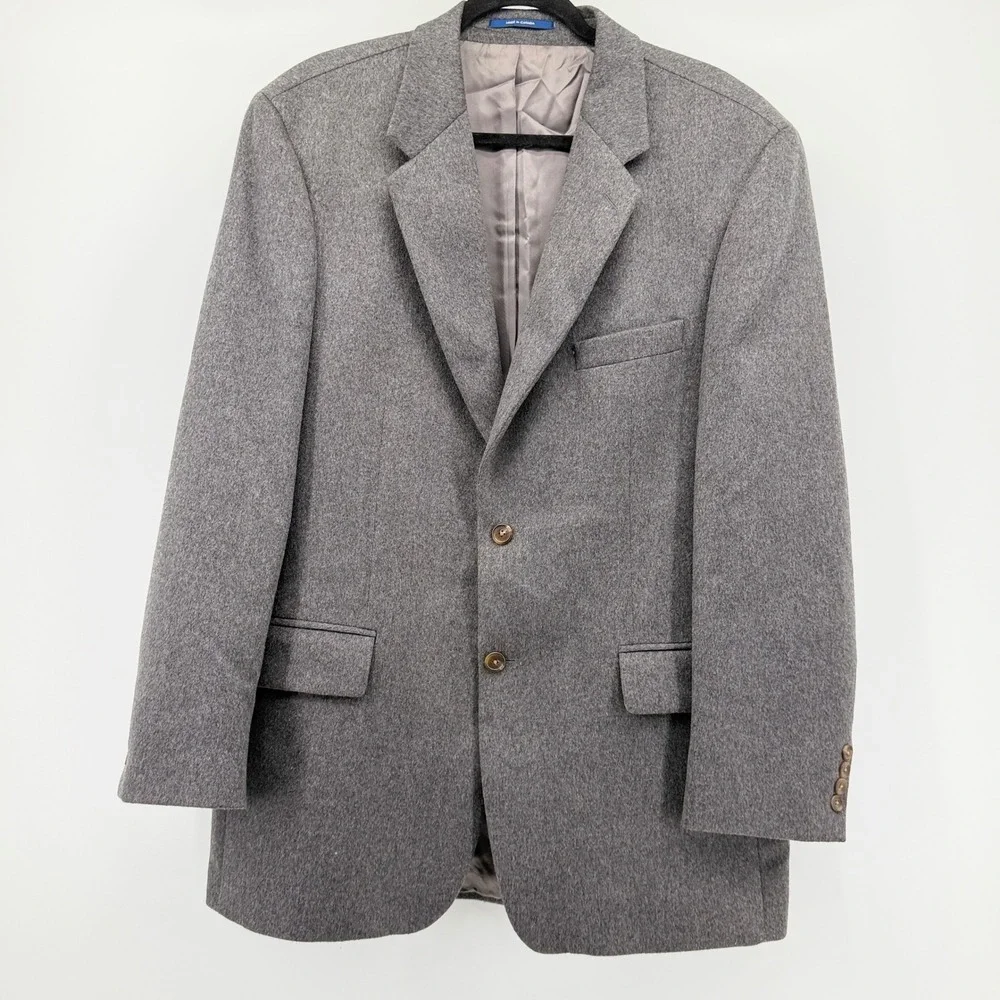 Ralph Ralph Lauren Gray 100% Cashmere Sport Coat Blazer Mens 42T Made in Canada